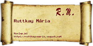 Ruttkay Mária névjegykártya